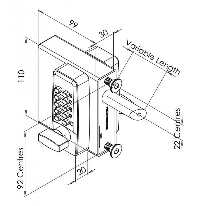 Gatemaster Select Pro Digital Gate Lock | Double-Sided Mechanical Keypad Lock
