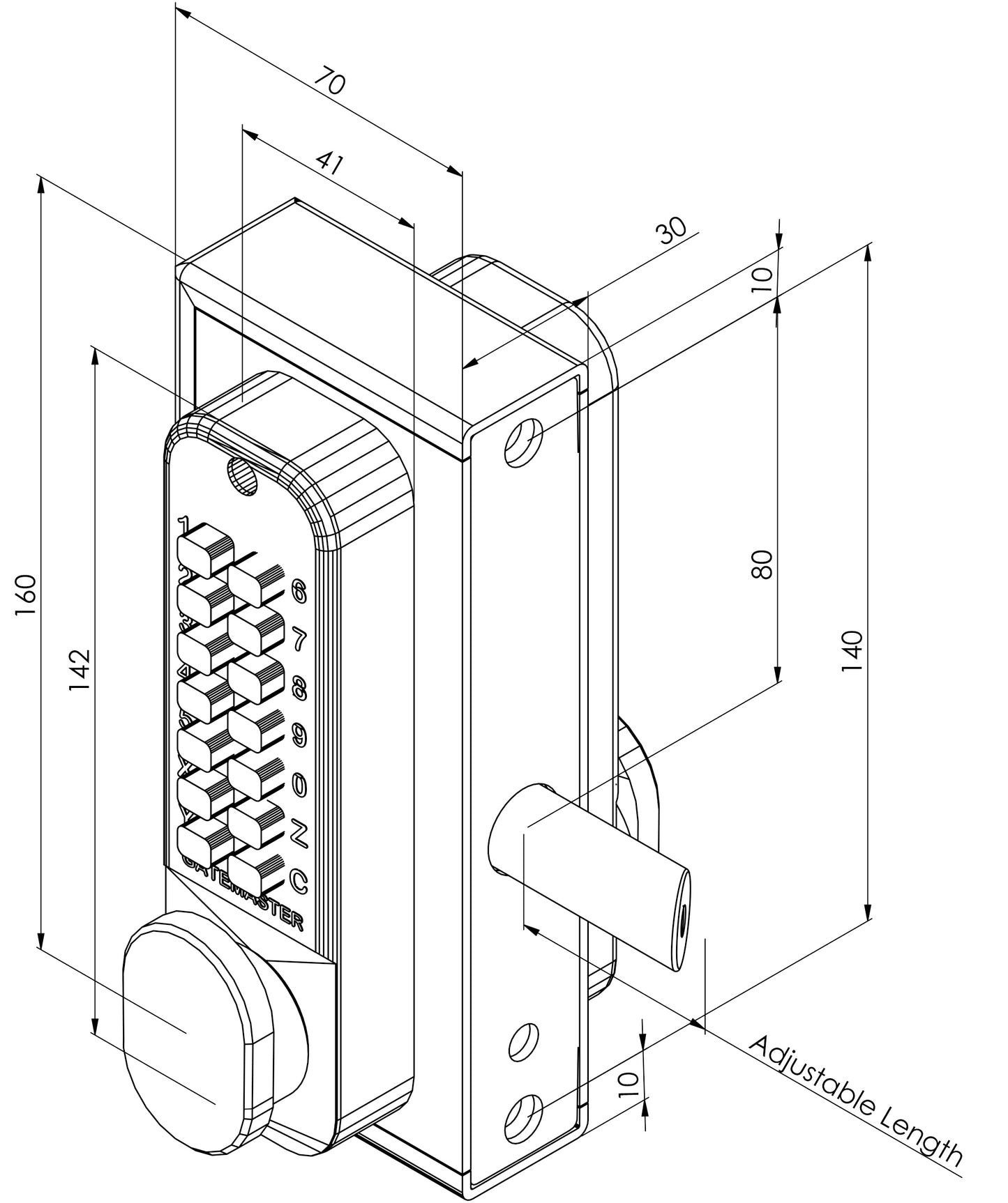 Digipad Access & Exit Lock | Gatemaster Superlock