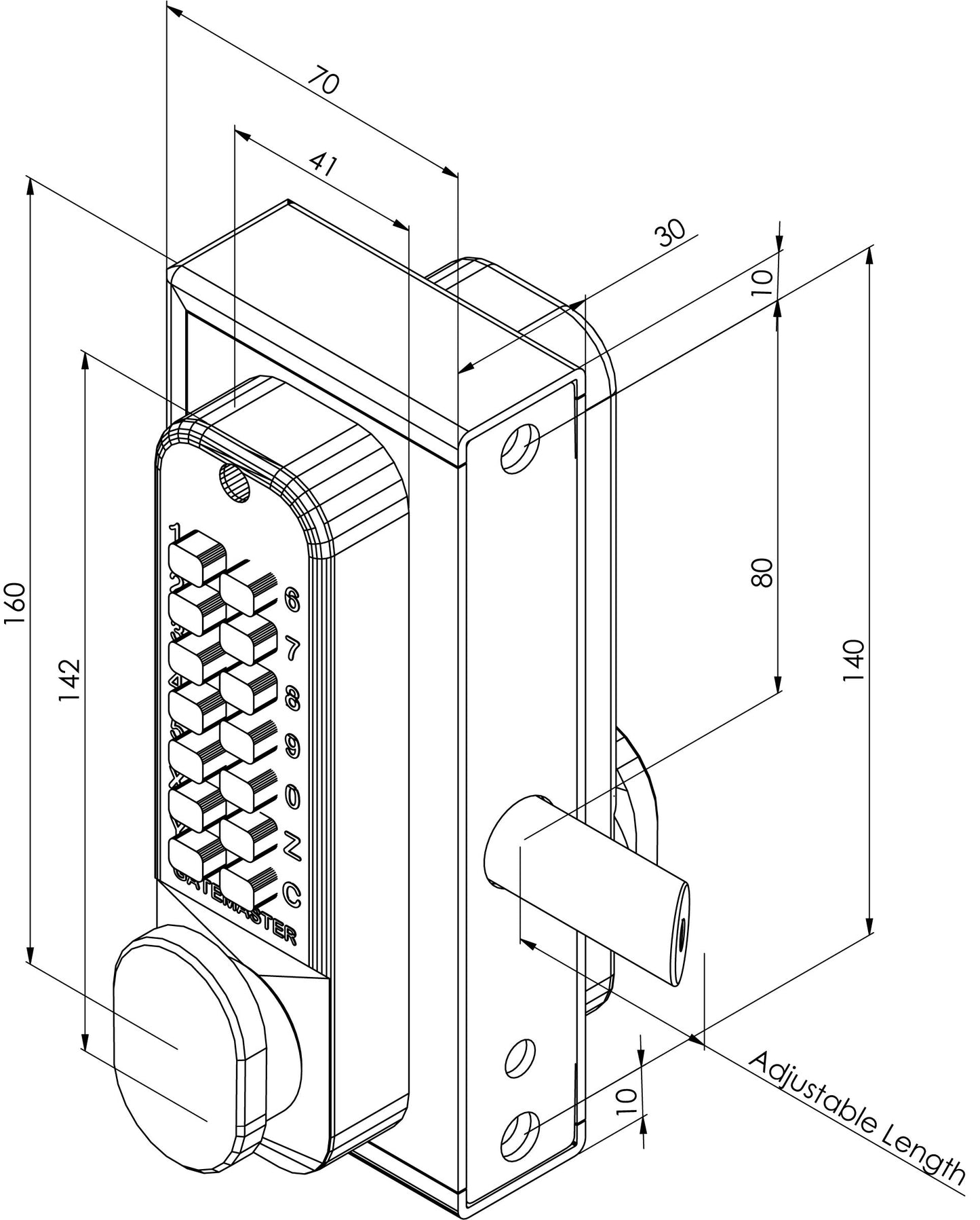 Digipad Access Twist Exit | Gatemaster Superlock